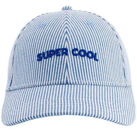Casquette enfant marinière super cool bleu (9-24 mois) Bleu, blanc 2 - vertbaudet enfant 