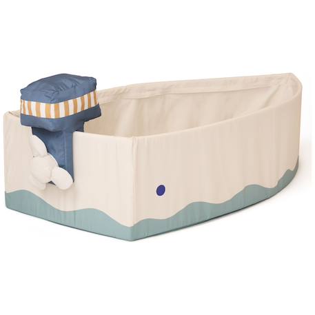 Bateau en toile avec kit de pêche kid's hub Beige, bleu, jaune 3 - vertbaudet enfant 