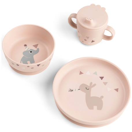 Coffret repas ventouse foodie celebration Rose 1 - vertbaudet enfant 
