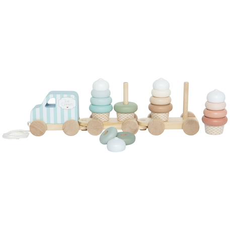 Train d'activités à tirer glaces Bleu, vert, rose 2 - vertbaudet enfant 