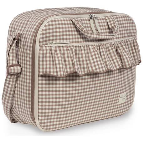 Valise de maternité praliné vichy moka Marron 1 - vertbaudet enfant 