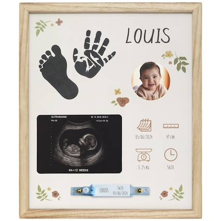 Cadre maternité à empreintes (28x33 cm) Beige, bois 2 - vertbaudet enfant 