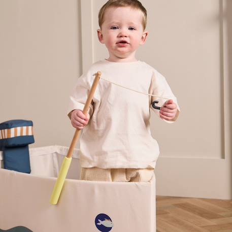 Bateau en toile avec kit de pêche kid's hub Beige, bleu, jaune 6 - vertbaudet enfant 