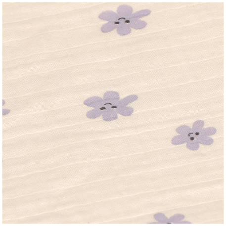 Lot de 3 langes mousseline tiny team lilas pastel (60x60 cm) Lilas, blanc 6 - vertbaudet enfant 