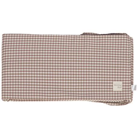 Tour de lit praliné vichy rayures moka (120x60 cm) Marron 1 - vertbaudet enfant 