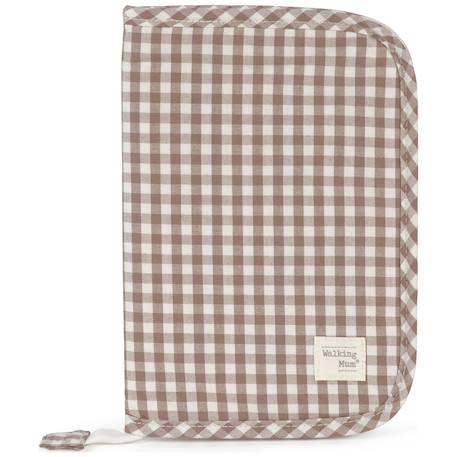 Protège carnet de santé praliné vichy moka Marron 1 - vertbaudet enfant 