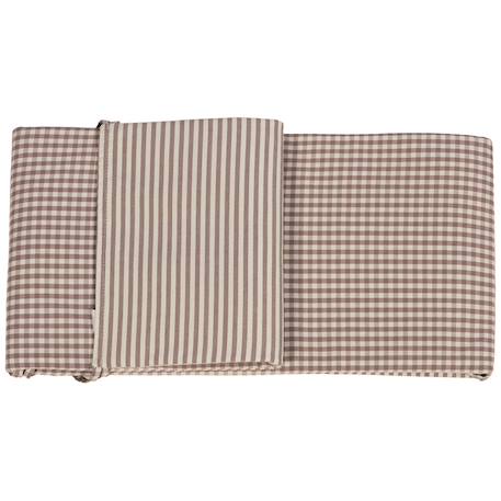 Tour de lit praliné vichy rayures moka (120x60 cm) Marron 2 - vertbaudet enfant 