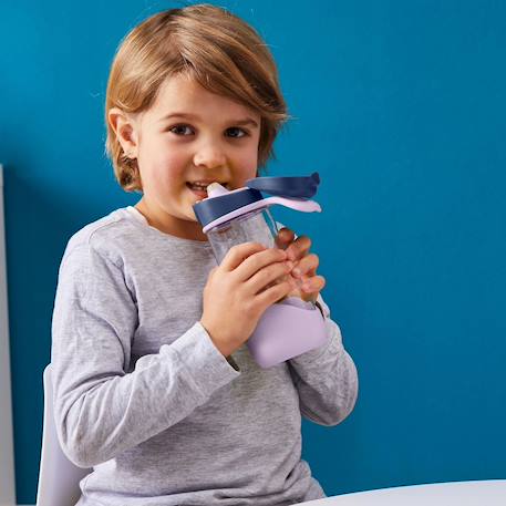 Gourde en tritan avec paille indigo (450 ml) Rose+Vert 6 - vertbaudet enfant 