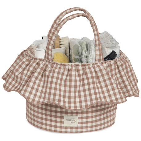 Panier de rangement praliné vichy moka Marron 2 - vertbaudet enfant 
