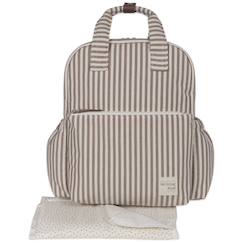Sac à dos à langer praliné rayures moka  - vertbaudet enfant