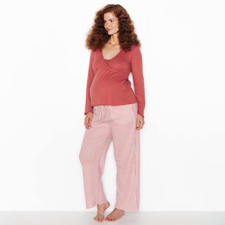 Pyjama 2 pieces de grossesse avec brassiere intégrée et ceinture stretch insomnia Multico rose 4 - vertbaudet enfant 