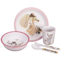 Puériculture-Coffret repas ernest et célestine rose (5 pièces)