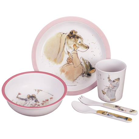 Coffret repas ernest et célestine rose (5 pièces) Rose 1 - vertbaudet enfant 