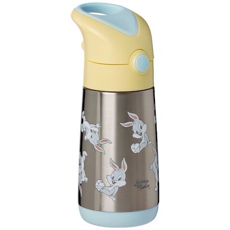 Gourde isotherme avec paille looney tunes (350 ml) Jaune, blanc, gris 2 - vertbaudet enfant 