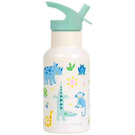 Gourde isotherme jungle (350 ml) Blanc, vert, bleu 1 - vertbaudet enfant 