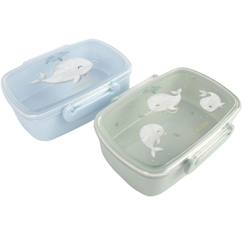 Puériculture-Lot de 2 lunch box les contes de christian la baleine