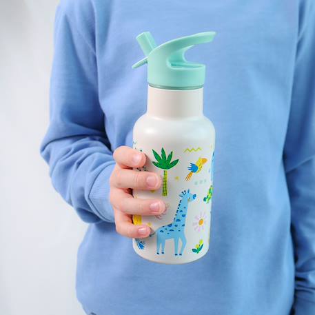 Gourde isotherme jungle (350 ml) Blanc, vert, bleu 4 - vertbaudet enfant 