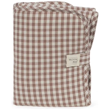 Tapis à langer praliné vichy matcha Marron+Vert 1 - vertbaudet enfant 