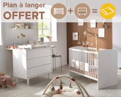 Chambre et rangement-Chambre bébé 2 pièces milann, lit bébé 120x60 et commode à langer - milann
