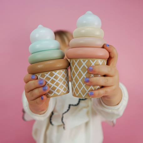 Train d'activités à tirer glaces Bleu, vert, rose 4 - vertbaudet enfant 