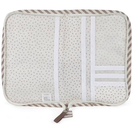 Protège carnet de santé praliné rayures moka Marron+Vert 3 - vertbaudet enfant 