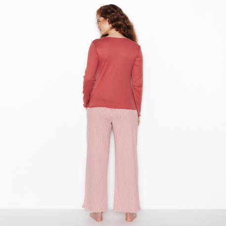 Pyjama 2 pieces de grossesse avec brassiere intégrée et ceinture stretch insomnia Multico rose 2 - vertbaudet enfant 