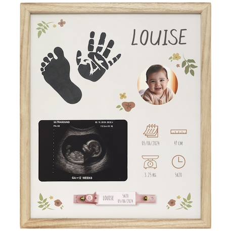Cadre maternité à empreintes (28x33 cm) Beige, bois 1 - vertbaudet enfant 