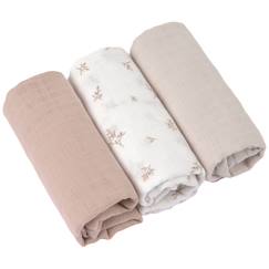 -Lot de 3 langes mousseline miracle of nature (80x80 cm)