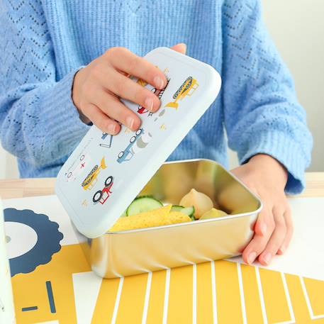 Lunch box en acier inoxydable véhicules Bleu, jaune, rouge 3 - vertbaudet enfant 