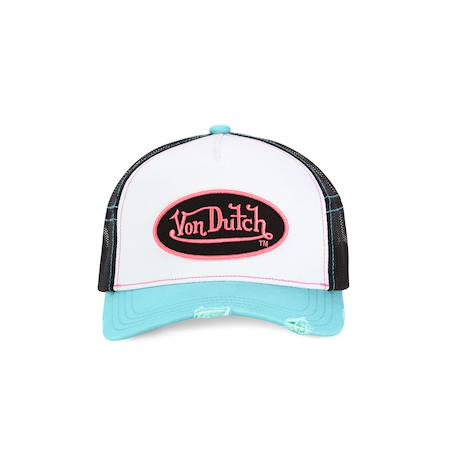 Casquette trucker enfant summer pinck Blanc/turquoise/rose/noir 3 - vertbaudet enfant 