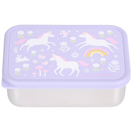 Lunch box en acier inoxydable rêves de licorne Violet, blanc, rose 2 - vertbaudet enfant 
