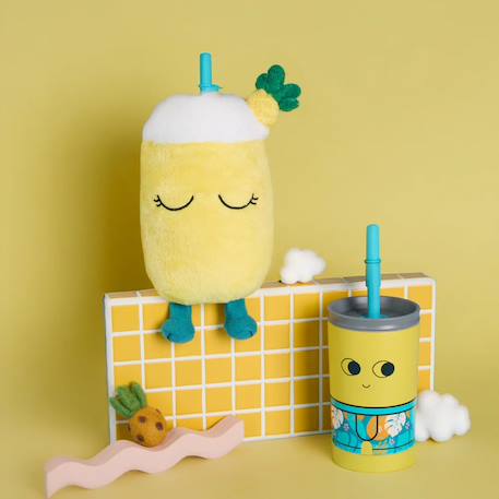 Gobelet isotherme fuzzie pip (360 ml) Jaune, blanc, bleu 4 - vertbaudet enfant 