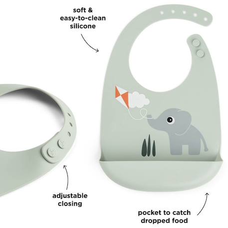 Bavoir silicone playground Vert 3 - vertbaudet enfant 