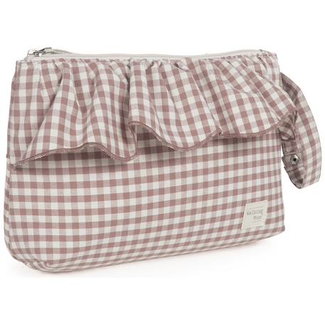 Trousse de toilette praliné vichy matcha Marron+Vert 2 - vertbaudet enfant 