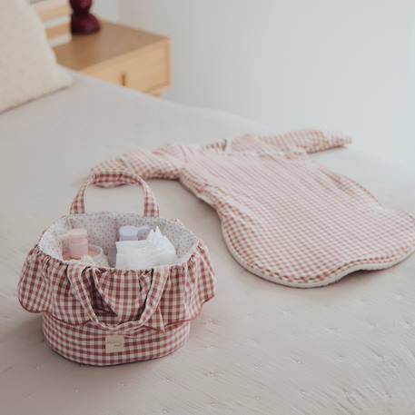 Panier de rangement praliné vichy moka Marron 6 - vertbaudet enfant 