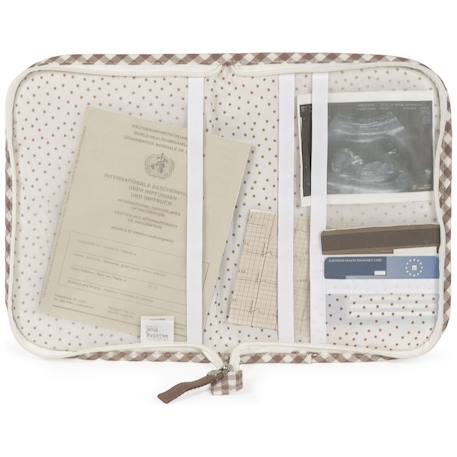 Protège carnet de santé praliné vichy moka Marron 2 - vertbaudet enfant 