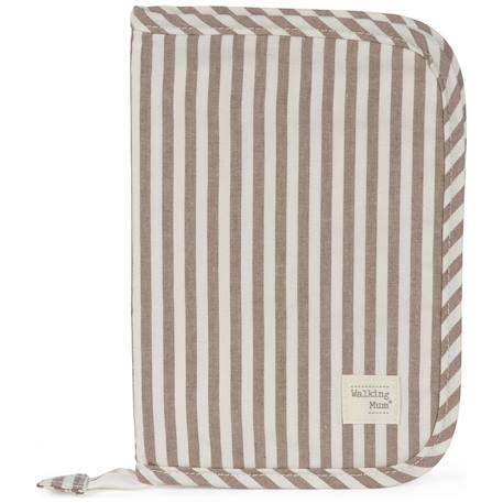 Protège carnet de santé praliné rayures moka Marron+Vert 1 - vertbaudet enfant 