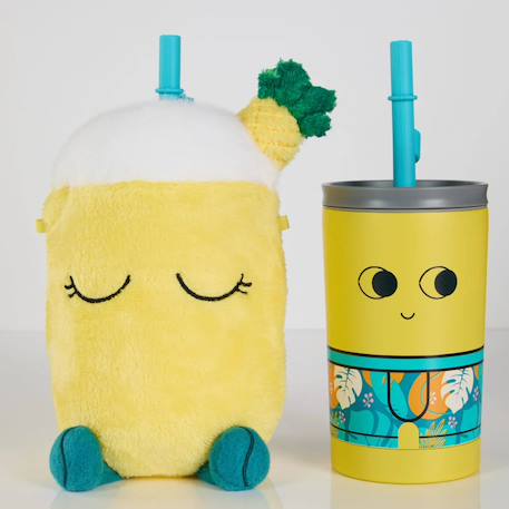 Gobelet isotherme fuzzie pip (360 ml) Jaune, blanc, bleu 3 - vertbaudet enfant 
