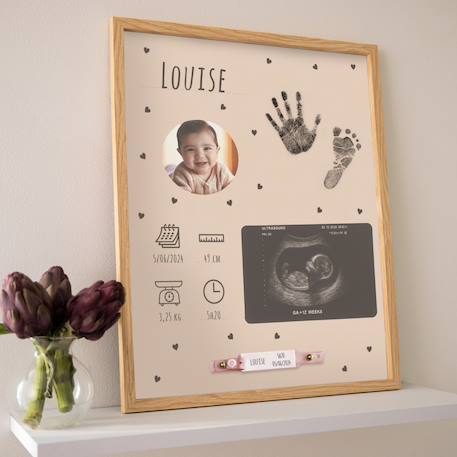 Cadre maternité à empreintes (28x33 cm) Beige, bois 5 - vertbaudet enfant 