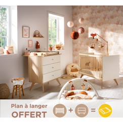 -Chambre bébé complète , lit 120x60 et commode à langer - camille