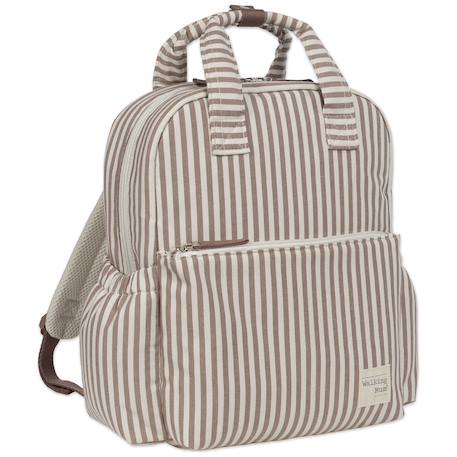 Sac à dos à langer praliné rayures moka Marron+Vert 3 - vertbaudet enfant 