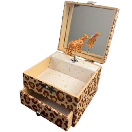 Boîte à bijoux musicale cube léopard Marron, beige, noir 3 - vertbaudet enfant 