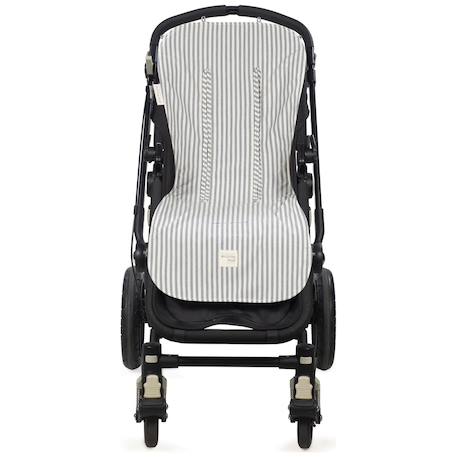Assise pour poussette praliné rayures matcha Marron+Vert 5 - vertbaudet enfant 