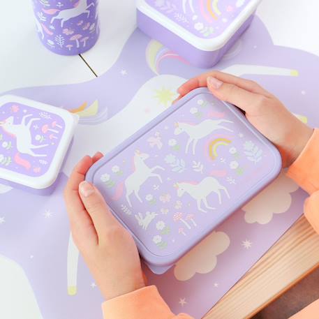 Lunch box en acier inoxydable rêves de licorne Violet, blanc, rose 4 - vertbaudet enfant 