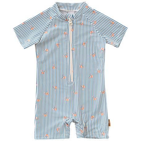 Combinaison anti-uv rayures & crabes (12-24 mois) Bleu, blanc, orange 1 - vertbaudet enfant 