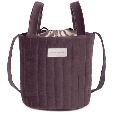 Sac bucket cherry velvet Mauve 1 - vertbaudet enfant 