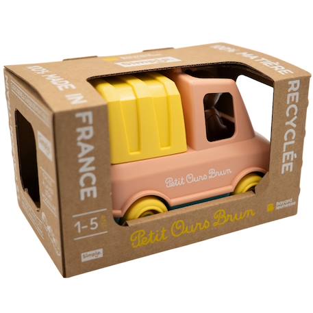 Camion poubelle de petit ours brun Menthe+Pêche 12 - vertbaudet enfant 