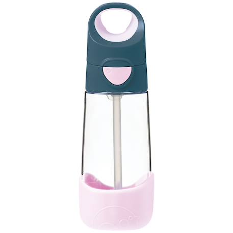 Gourde en tritan avec paille indigo (450 ml) Rose+Vert 1 - vertbaudet enfant 