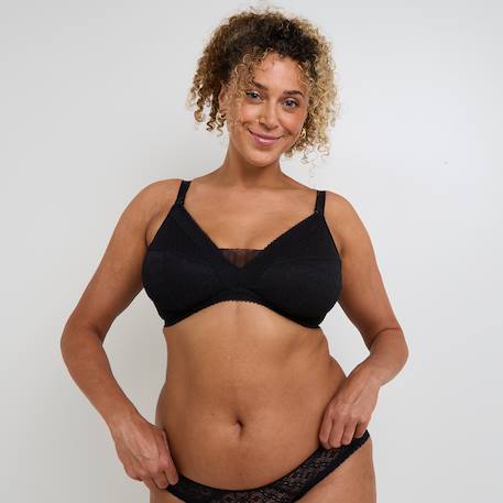 Soutien-gorge allaitement sans armatures en dentelle sweet Noir 1 - vertbaudet enfant 