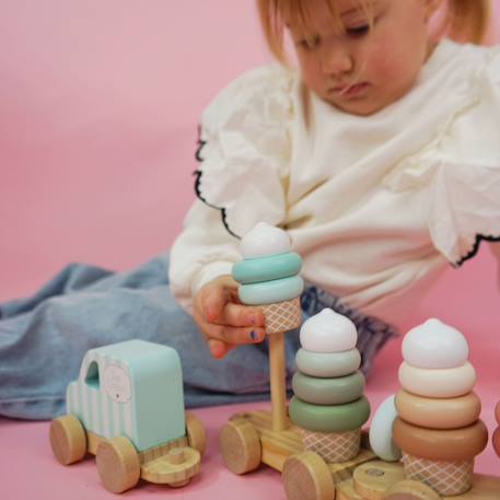 Train d'activités à tirer glaces Bleu, vert, rose 5 - vertbaudet enfant 